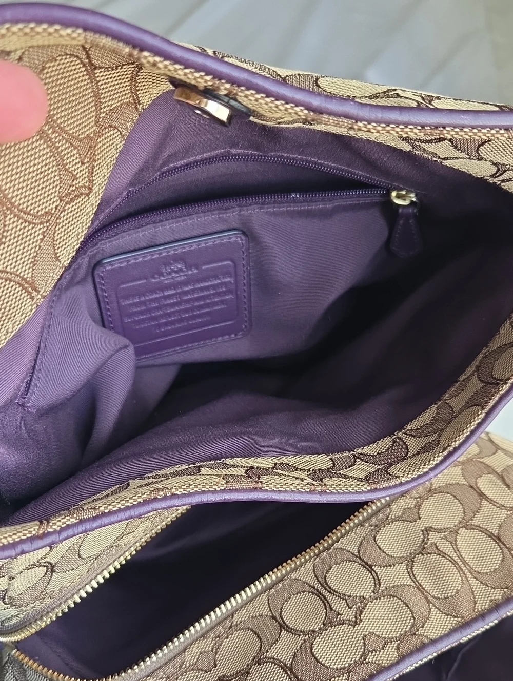 Coach Phoebe RARE Monogram Shoulder Bag Brown And Purple